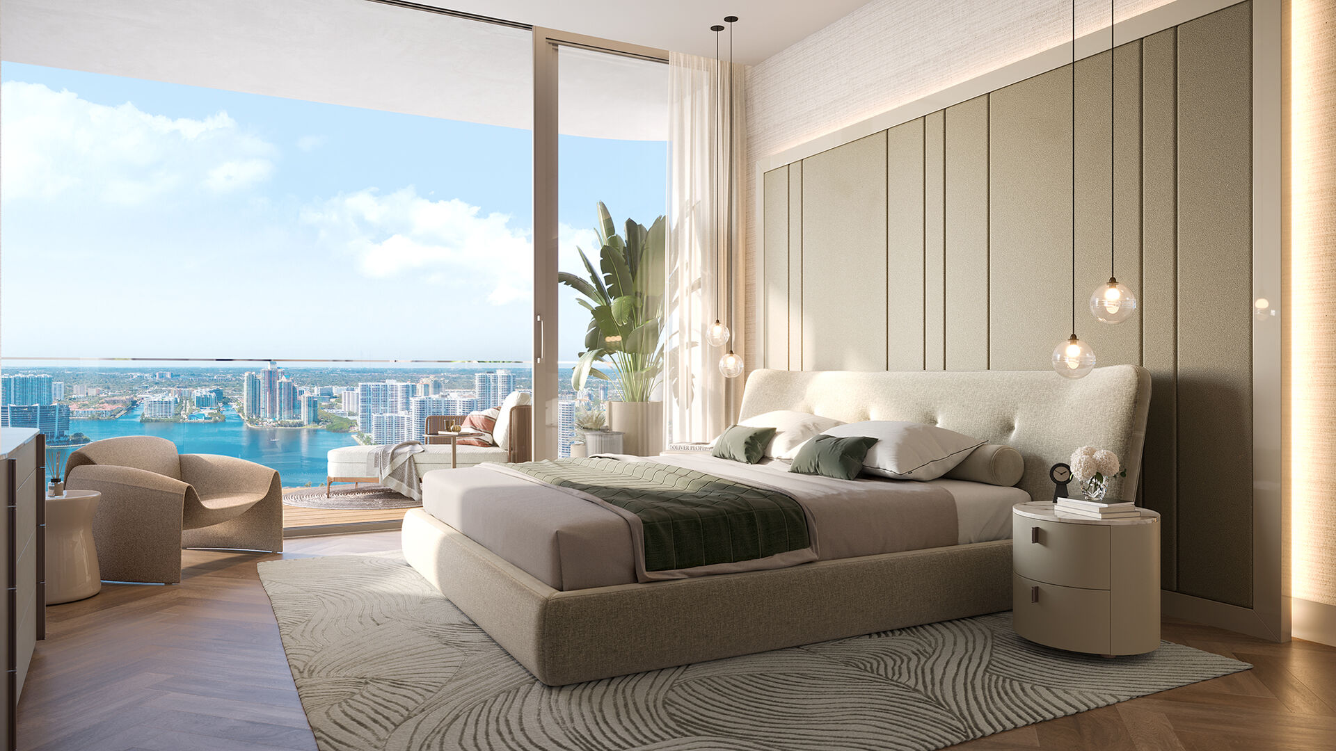 Primary bedroom with view
